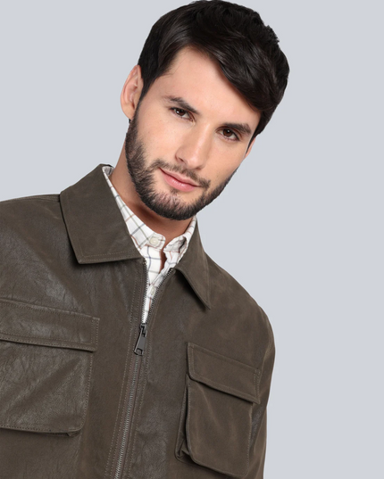 CHAQUETA ARROW CUERO SINTETICO REGULAR