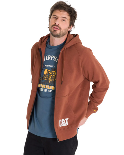 POLERON CAT FLEECE LOGO FULL ZIP HOODIE