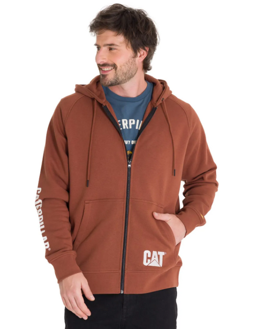 POLERON CAT FLEECE LOGO FULL ZIP HOODIE