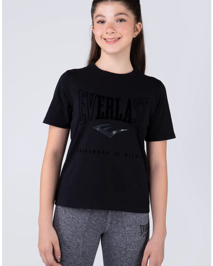 Polera EVERLAST polera m/c everlast basic heart girl en color negro