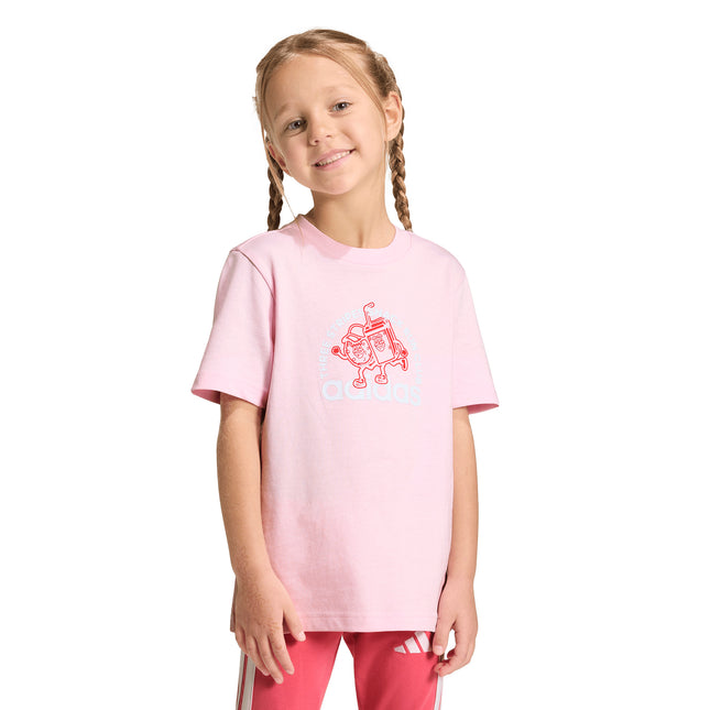 Polera para niña Adidas LK Food T en color rosado