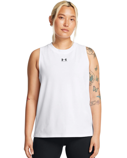 Polera UNDER ARMOUR polera under armour rival muscle tank en color blanco