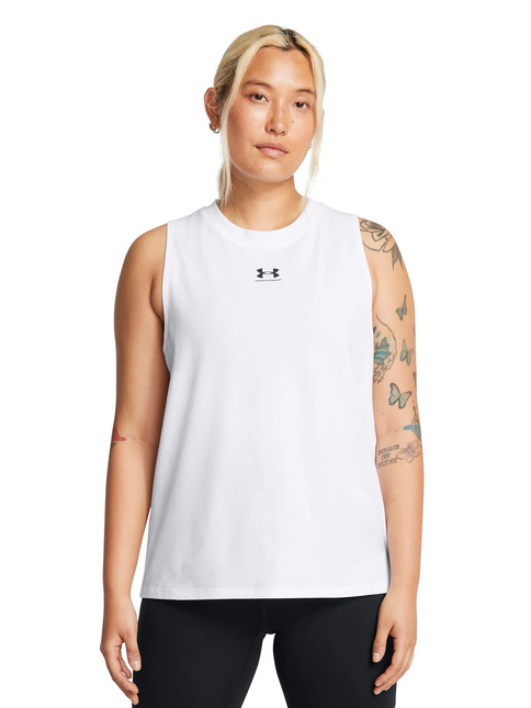 Polera UNDER ARMOUR polera under armour rival muscle tank en color blanco