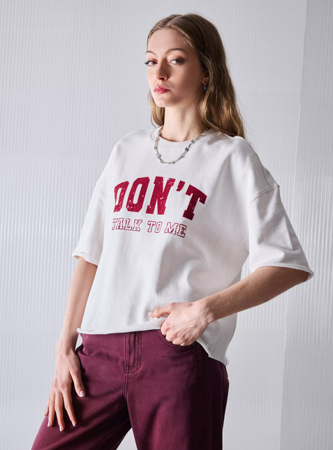 POLERA FOSTER CROP TEXTO