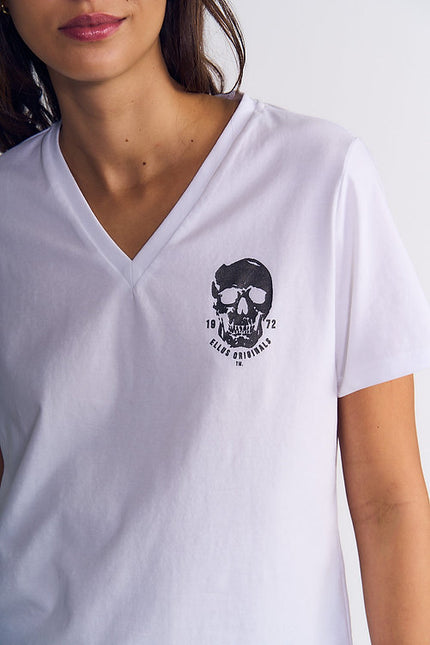 POLERA ELLUS BOX FIT V NECK CALAVERA