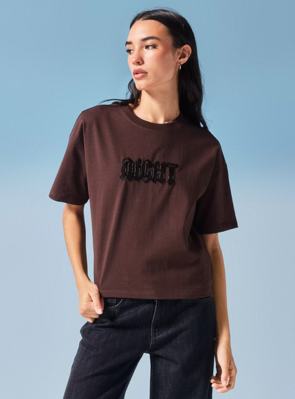 Polera FOSTER polera foster mesa boxy oversize en color cafe oscur