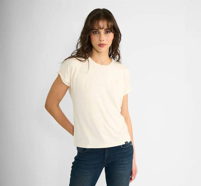 POLERA ELLUS TIMELESS ROUND NECK FRONT LOGO ELLUS en color marfil