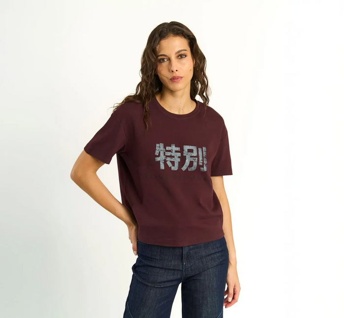 POLERA ELLUS YOUNG LOVERS FRONT PRINT GARMEN ELLUS en color morado