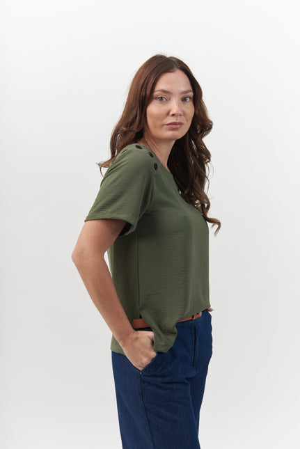 POLERA GIVE POLO LISA,M/C BOTONES