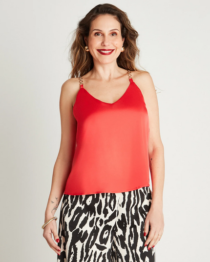 BLUSA LORENZO DI PONTI SATINADA TIRANTE CADE