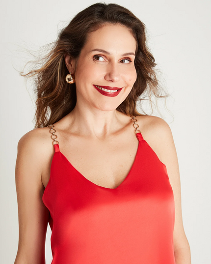 BLUSA LORENZO DI PONTI SATINADA TIRANTE CADE