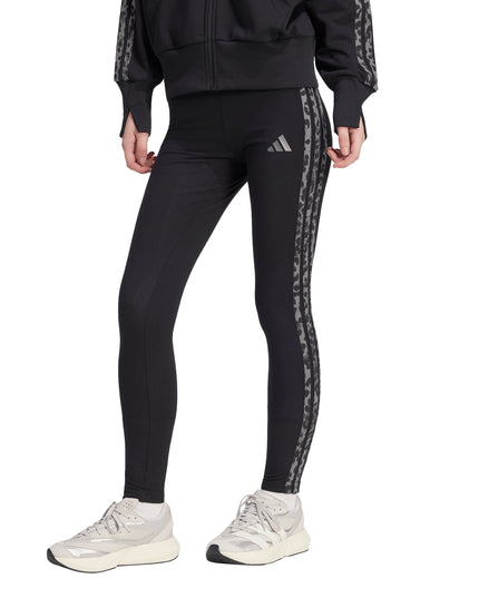 Calza deportiva Adidas W AOP 3S Leg en color negro