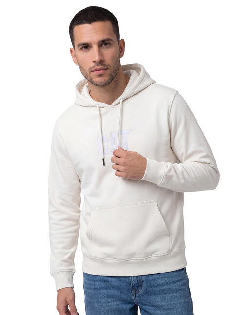 Polerón CAT Fleece Cat Logo Pullover Hoodie en color gardenia