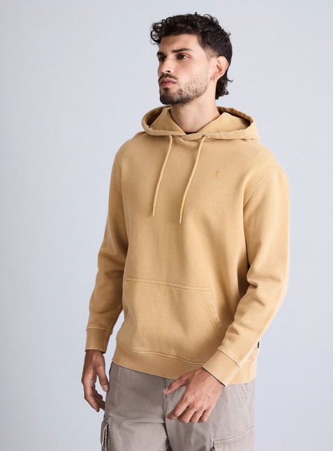 Poleron Foster Hoodie Con Fleece Grueso en color amarillo.
