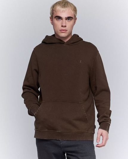 Poleron Foster Hoodie en color café.
