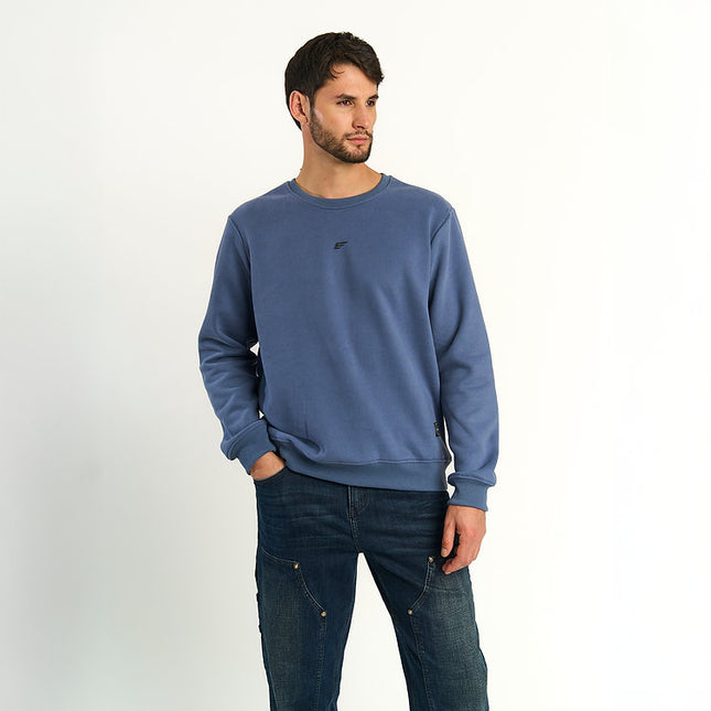 Polerón ELLUS Poleron Ellus Crew Neck Fleece Roudsice en color azul.