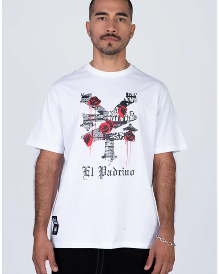 Polera Zoo York M/C Pd Roses en color blanco.