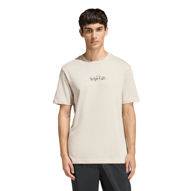 Polera Adidas Donut Box T en color beige.