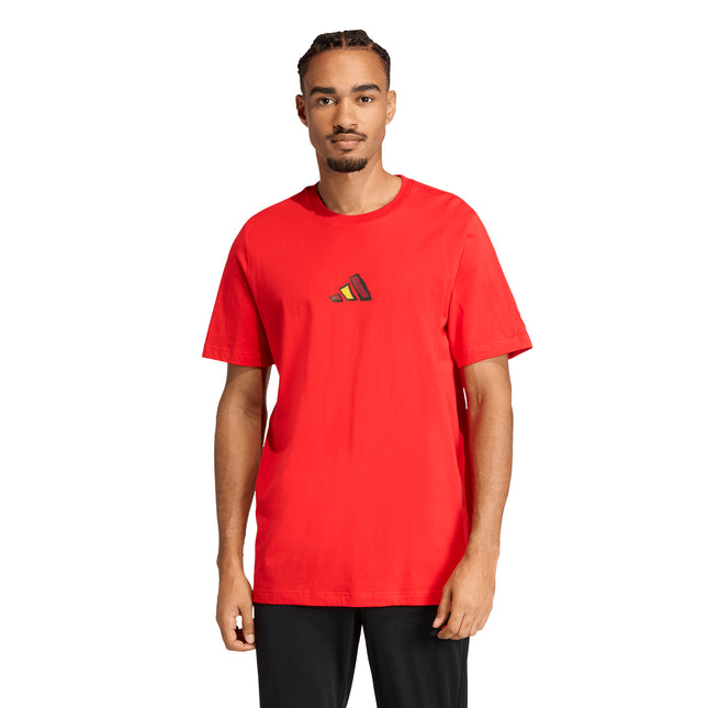 Polera Adidas Esp Tng T en color rojo.
