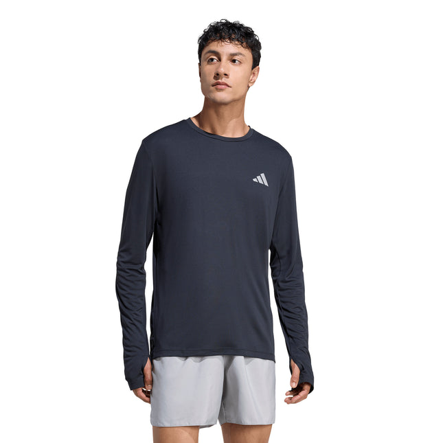 Polera Adidas Run Ess Ls M en color negro.