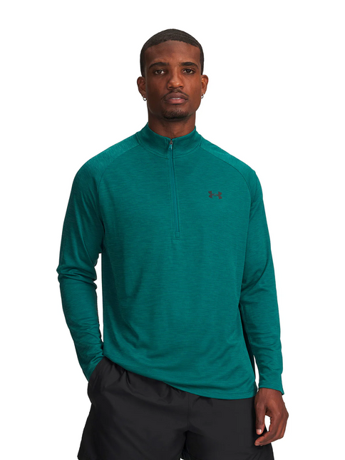 POLERON UNDER ARMOUR TECH TEXTURED 1/2 ZIP UNDER ARMOUR en color verde.