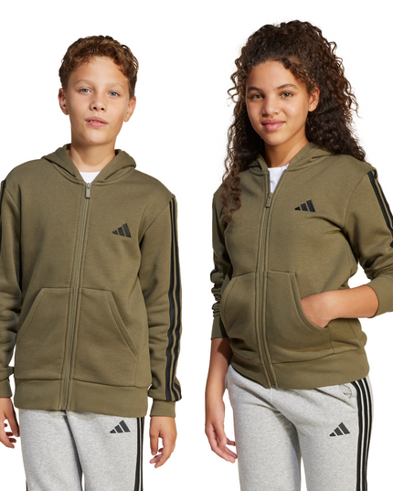 POLERON UNISEX NIÑOS ADIDAS 3S FL FZ HD