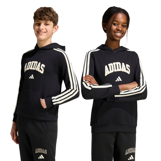 Polerón con capucha infantil Adidas J Colleg HD en color negro