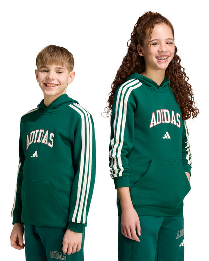 Polerón con capucha infantil Adidas J Colleg HD en color verde