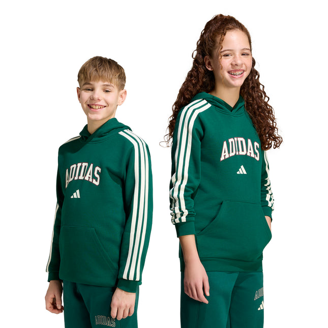Polerón con capucha infantil Adidas J Colleg HD en color verde