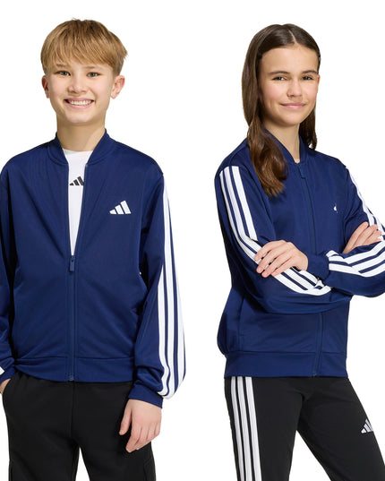 Polerón Adidas Unisex J 3s Fz Tr Tt en color azul marino