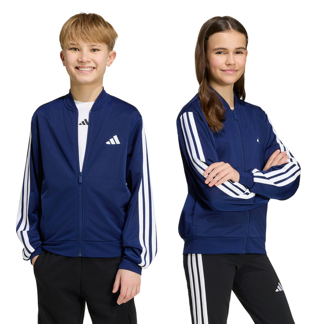 Polerón Adidas Unisex J 3s Fz Tr Tt en color azul marino