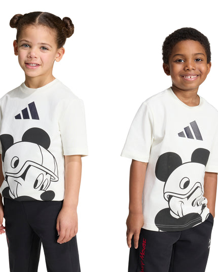 Polera infantil Adidas LK DY MM T en color blanco