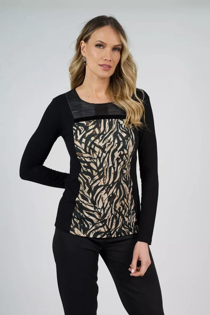 POLERA GIVE APLIC. CUELLO ESTAMPADA