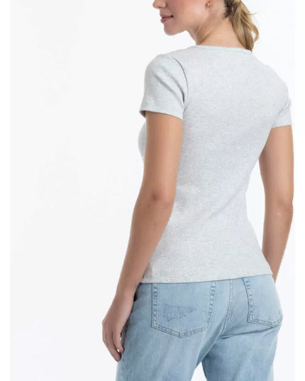 CAMISETA LADY GENNY COTTON RIB MANGA COR