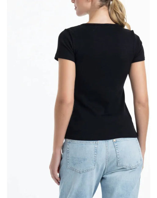 CAMISETA LADY GENNY COTTON RIB MANGA COR