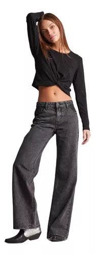 JEANS FOSTER WIDE LEG SNOW TIRO BAJO