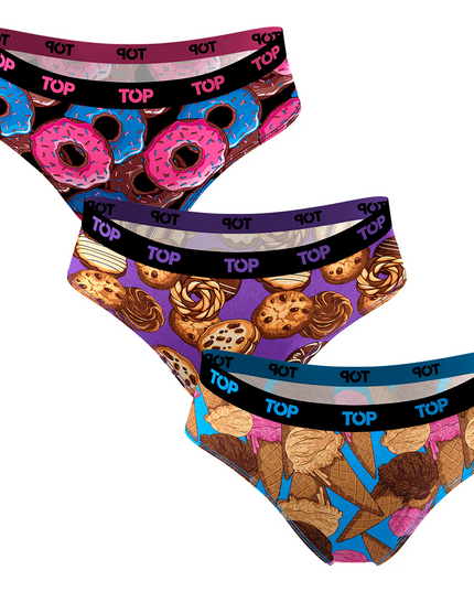 PACK 3 BIKINI TOP ALGODÓN FAST FOOD