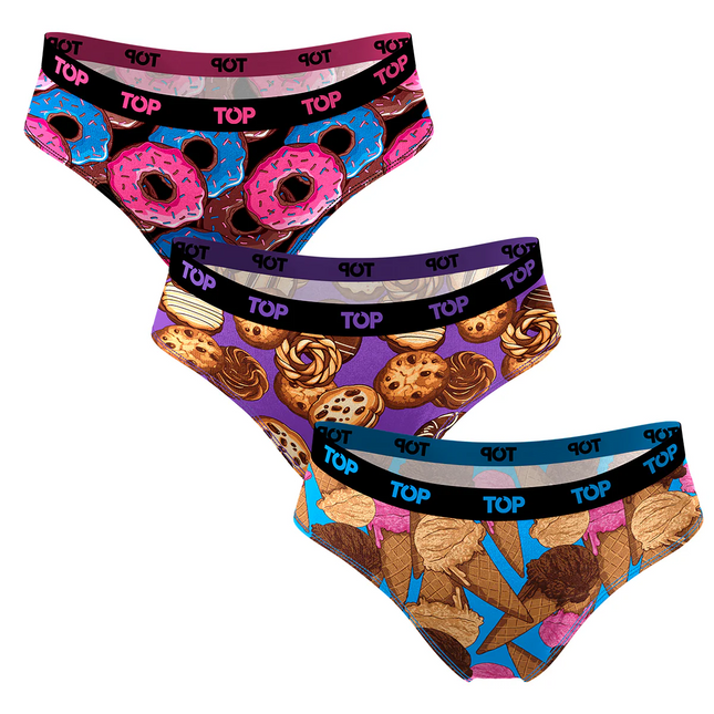 PACK 3 BIKINI TOP ALGODÓN FAST FOOD