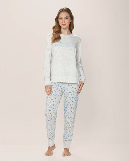 Pijama LADY GENNY Pijama Lady Genny Florals en color celeste.