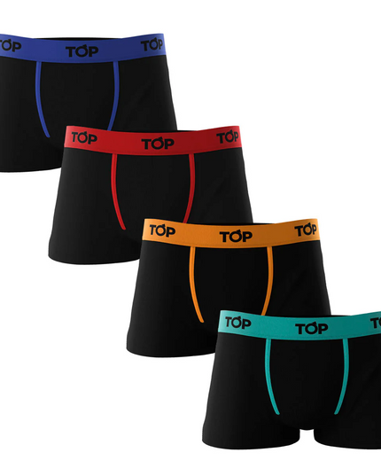 PACK 4 BOXER TOP CORTO ALGODÓN BASIC