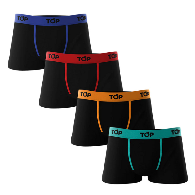 PACK 4 BOXER TOP CORTO ALGODÓN BASIC