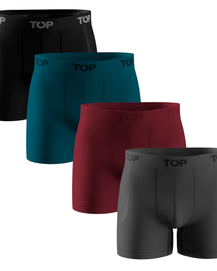 PACK TOP 4 BOXER MEDIO SIN COSTURA MICROFIBRA