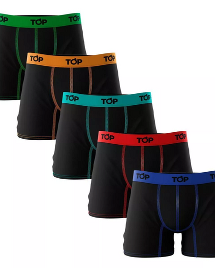 PACK TOP 5 BOXER MEDIO ALGODÓN