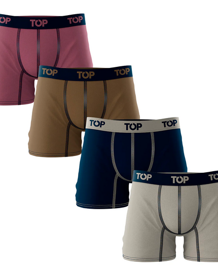 PACK TOP 4 BOXER MEDIO ALGODÓN BASIC