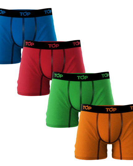PACK TOP 4 BOXER MEDIO ALGODÓN BASIC