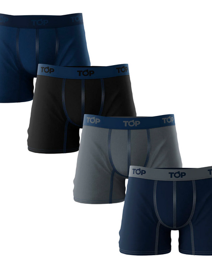 PACK TOP 4 BOXER MEDIO ALGODÓN BASIC