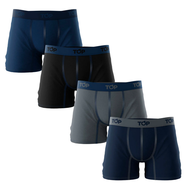 PACK TOP 4 BOXER MEDIO ALGODÓN BASIC