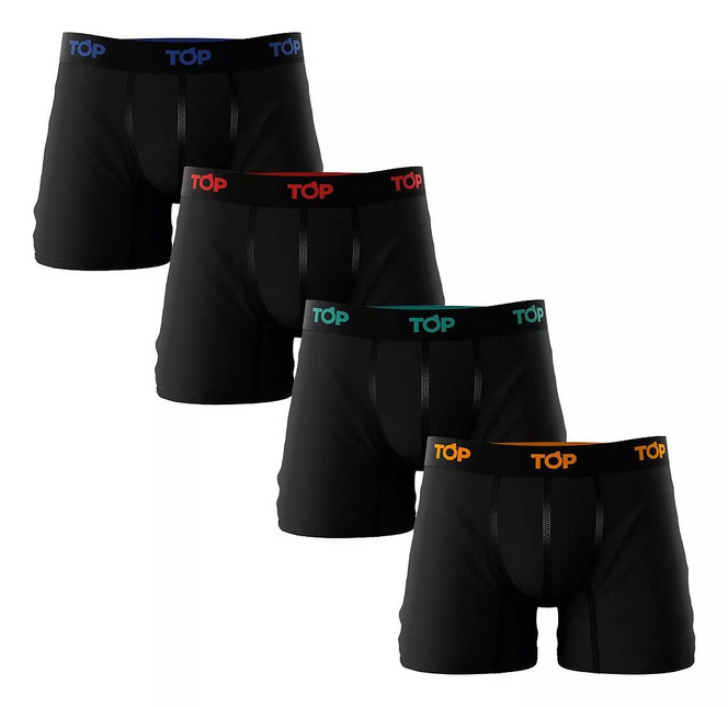 PACK TOP 4 BOXER MEDIO ALGODÓN BASIC