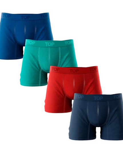 PACK TOP 4 BOXER MEDIO ALGODÓN BASIC
