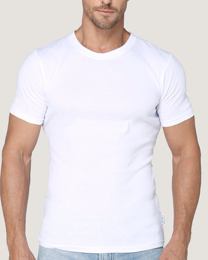 POLERA ROCHESTER COTTON RIB MANGA CORTA ROCHESTER en color blanco